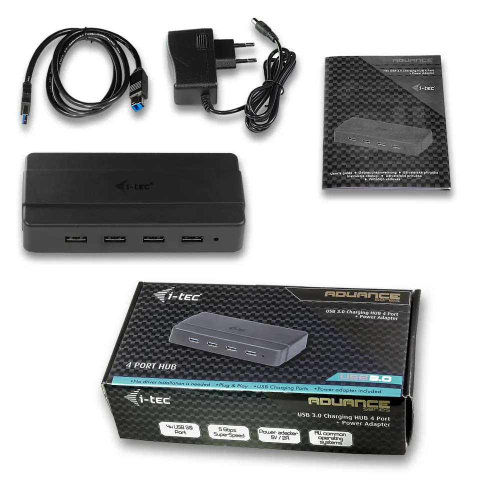 i-Tec USB3.0 HUB 4port, nabíjení