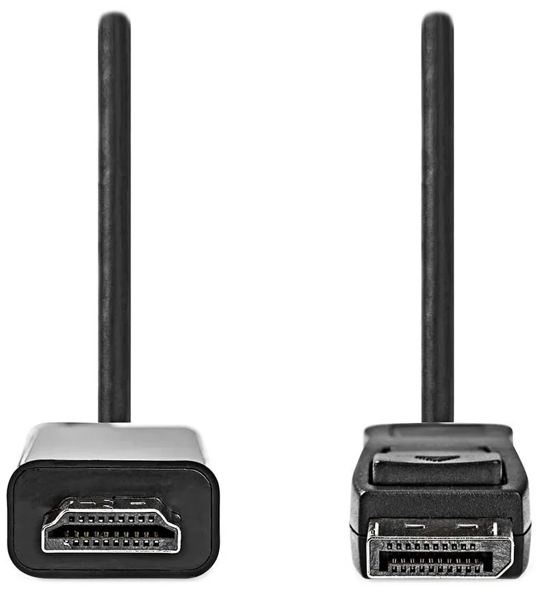 NEDIS kabel DisplayPort - HDMI/ zástrčka DisplayPort - zástrčka HDMI/ černý/ bulk/ 2m