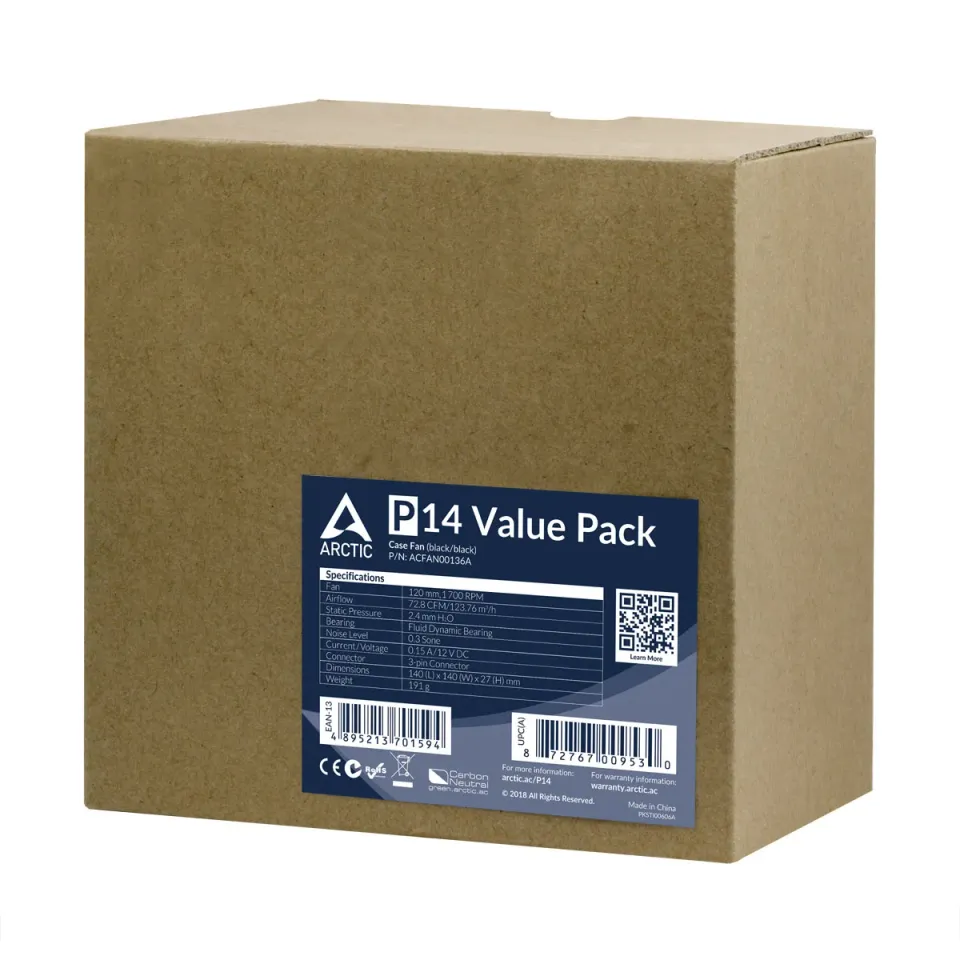 ARCTIC P14 Value Pack (5ks) ventilátor - 140mm