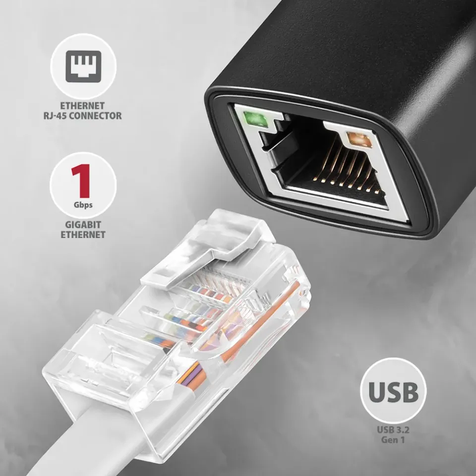 AXAGON ADE-ARC, USB-C 3.2 Gen 1 - Gigabit Ethernet síťová karta, Realtek 8153, a