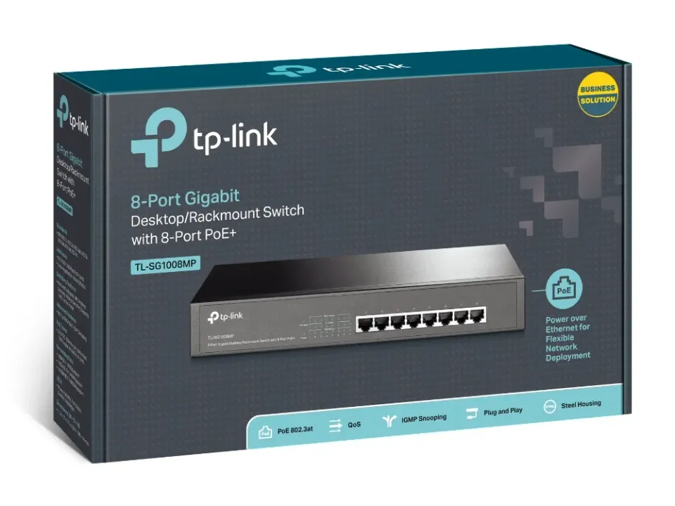 TP-LINK TL-SG1008MP 8-portový gigabitový stolní Switch s 8-portovým PoE +
