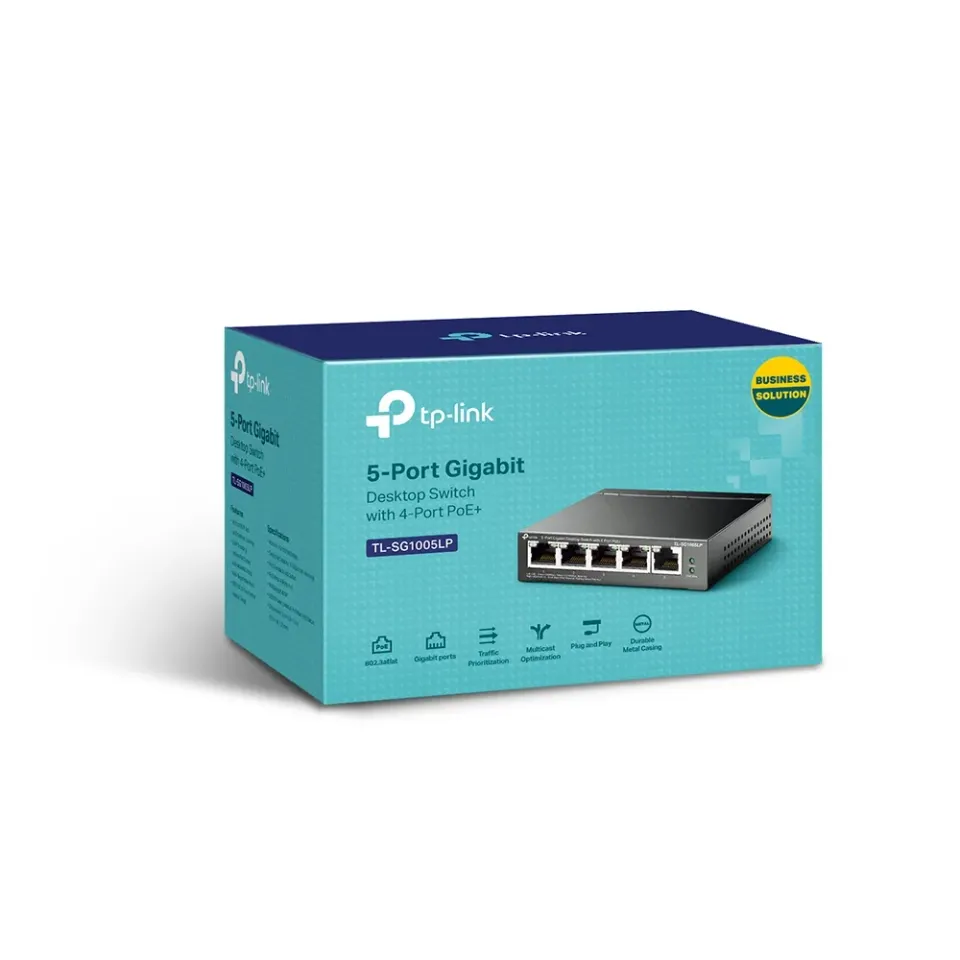 TP-LINK TL-SG1005LP 5-Port Gigabit Desktop Switch with 4-Port PoE+