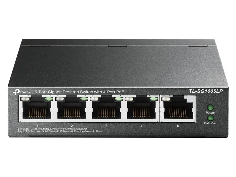 TP-LINK TL-SG1005LP 5-Port Gigabit Desktop Switch with 4-Port PoE+