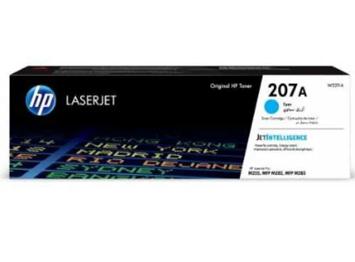 HP W2211A originální toner azurový č.207A malý cca 1250 str. (cyan, pro HP CLJ M255, M282, M283, Jetintelligence )