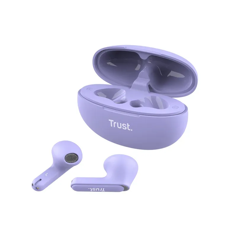 TRUST sluchátka Yavi, Bluetooth, špunty, fialová