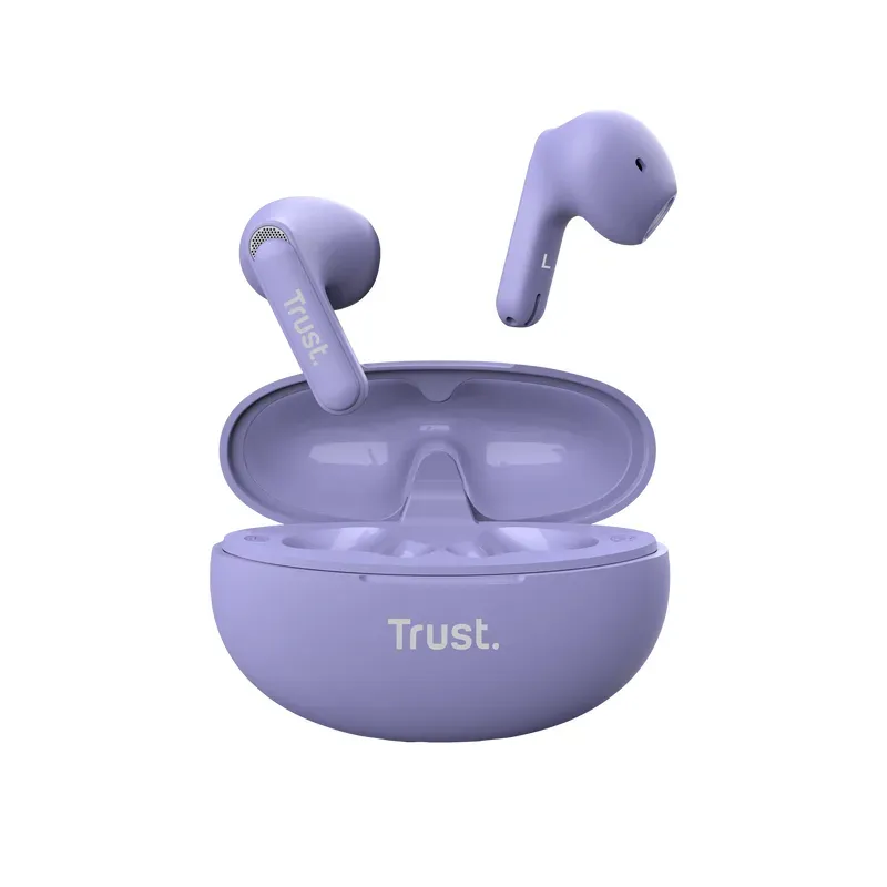 TRUST sluchátka Yavi, Bluetooth, špunty, fialová