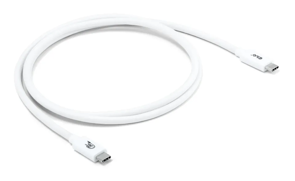 Club3D Kabel USB4 Typ-C, 80Gbps, Certifikovaný kabel, 4K540Hz, 8K240Hz, 16K60Hz, PD 240W, 1.2m, bílá