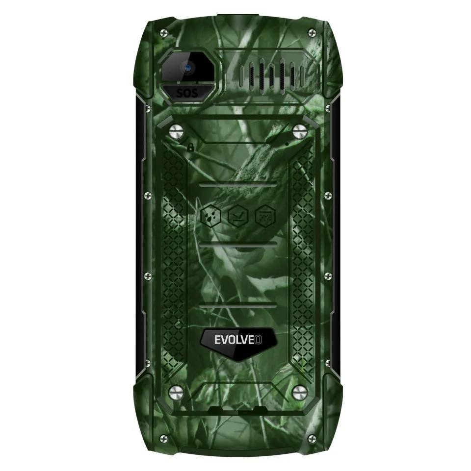 EVOLVEO StrongPhone H1, vodotěsný odolný Dual SIM telefon, lovecká kamufláž