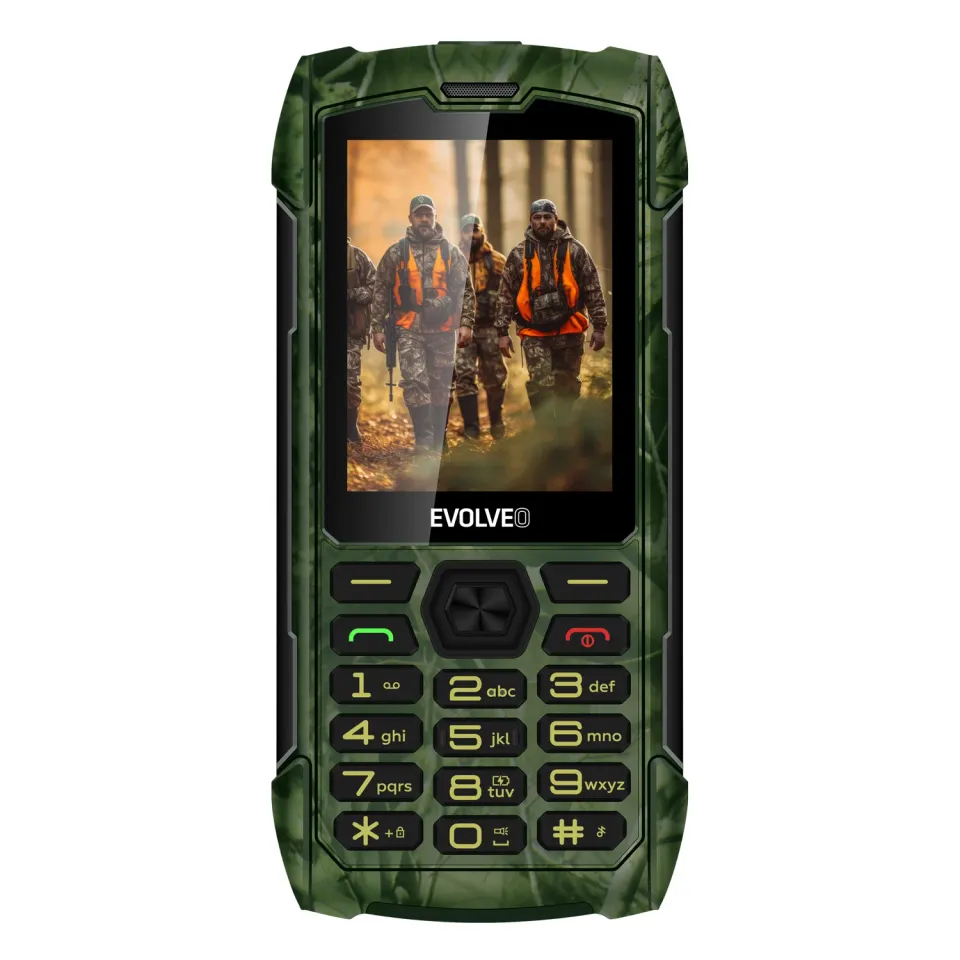 EVOLVEO StrongPhone H1, vodotěsný odolný Dual SIM telefon, lovecká kamufláž