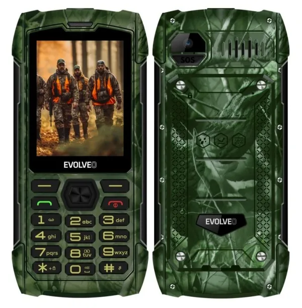 EVOLVEO StrongPhone H1, vodotěsný odolný Dual SIM telefon, lovecká kamufláž