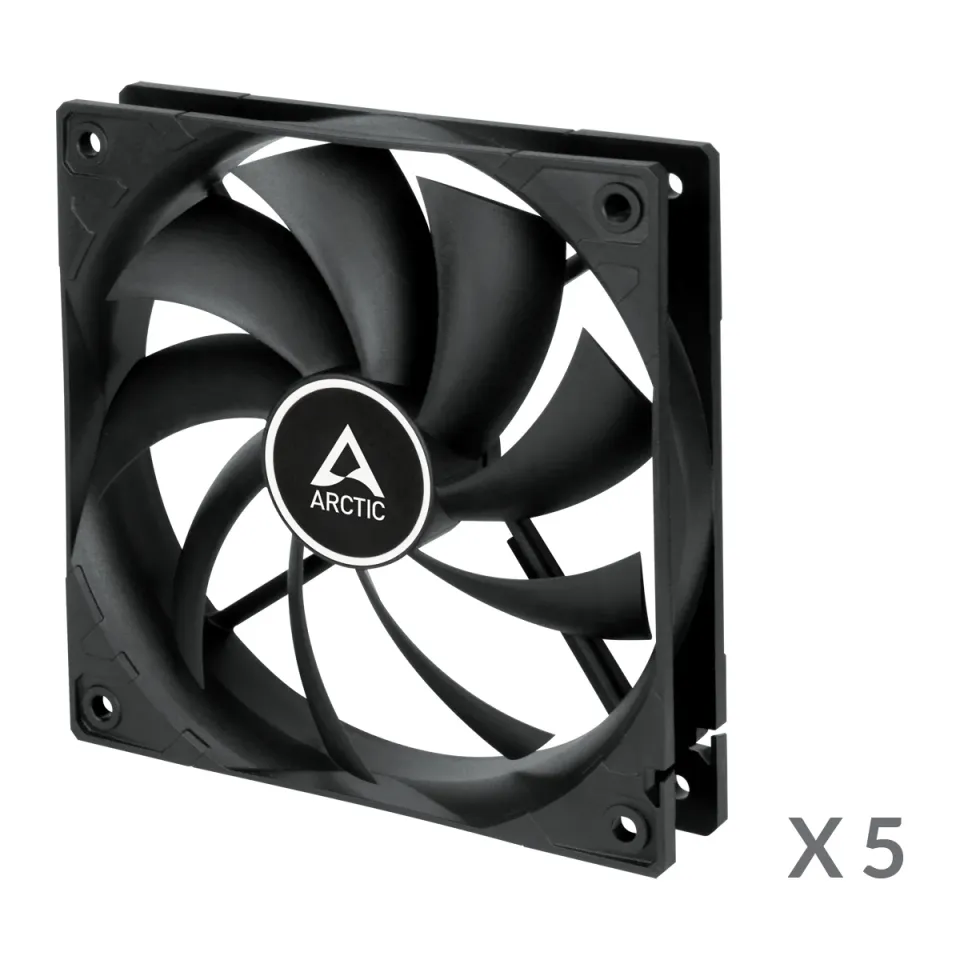 ARCTIC F12 Value Pack (Black) - ARCTIC F12 Case Fan - 120mm case fan low noise - Pack of 5pcs