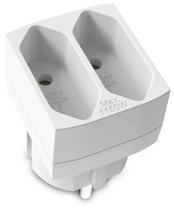 NEDIS síťový rozbočovač/ 2x zásuvka typu C (bez kolíku)/ 250 V AC 50/60 Hz/ 2,5 A/ 1100 W/ bílý