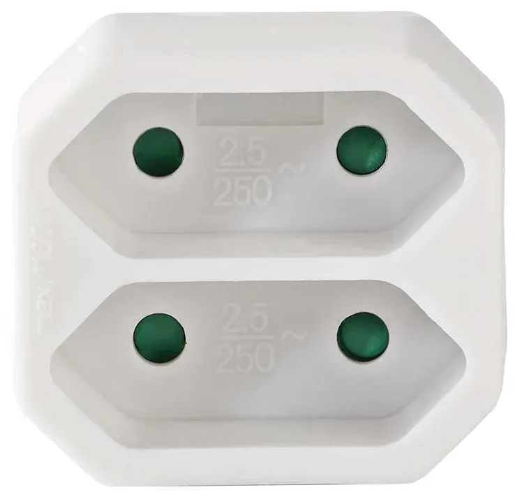 NEDIS síťový rozbočovač/ 2x zásuvka typu C (bez kolíku)/ 250 V AC 50/60 Hz/ 2,5 A/ 1100 W/ bílý