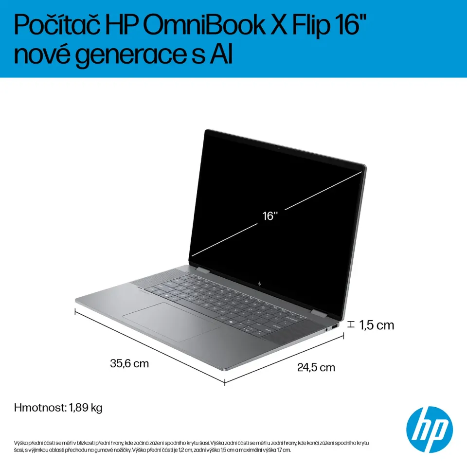 HP Omnibook X Flip/16-ar0433nc/AI7-350/16"/2880x1800/T/32GB/1TB/AMD int/W11H/Gray/2R NBD