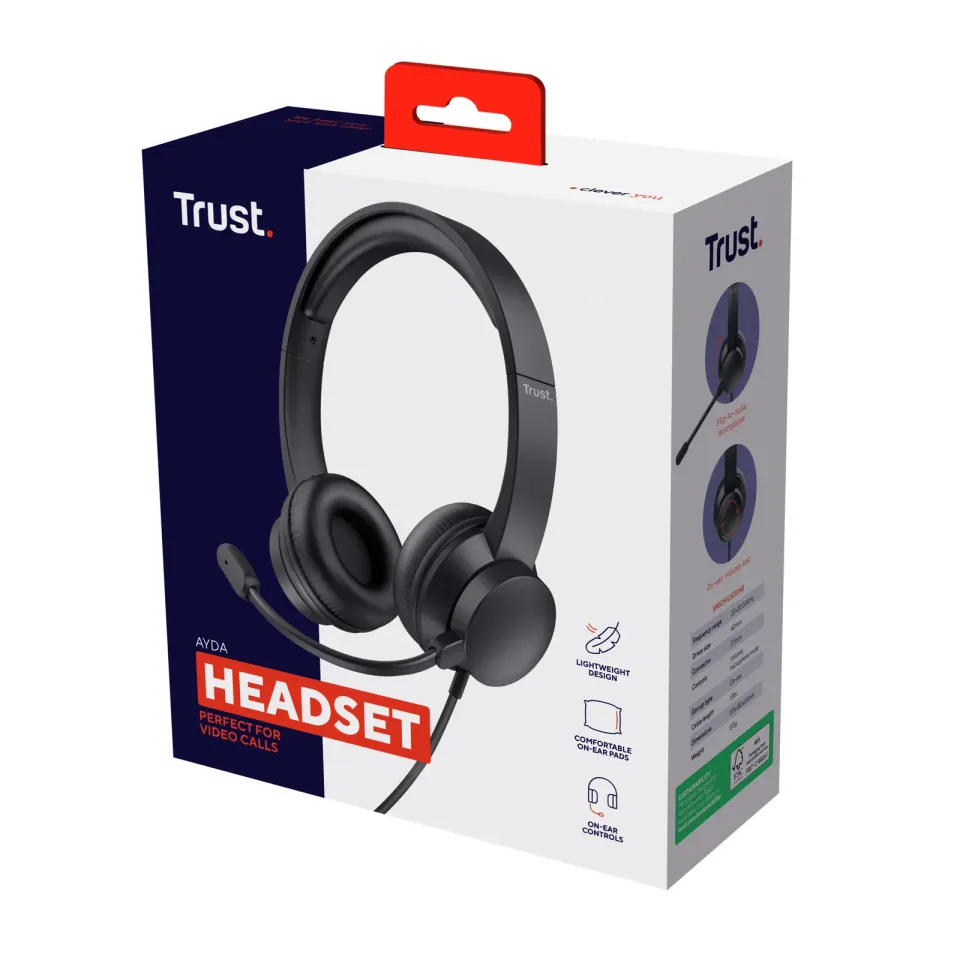TRUST sluchátka s mikrofonem Ayda PC headset
