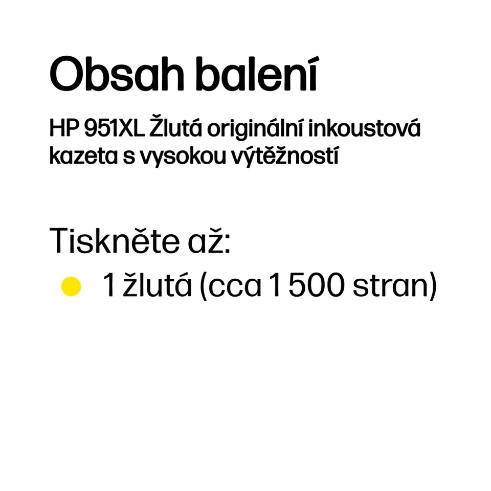 HP CN048AE originální náplň žlutá č.951XL velká (cca 1500 stran, yellow, pro OJ 8100, 8600)
