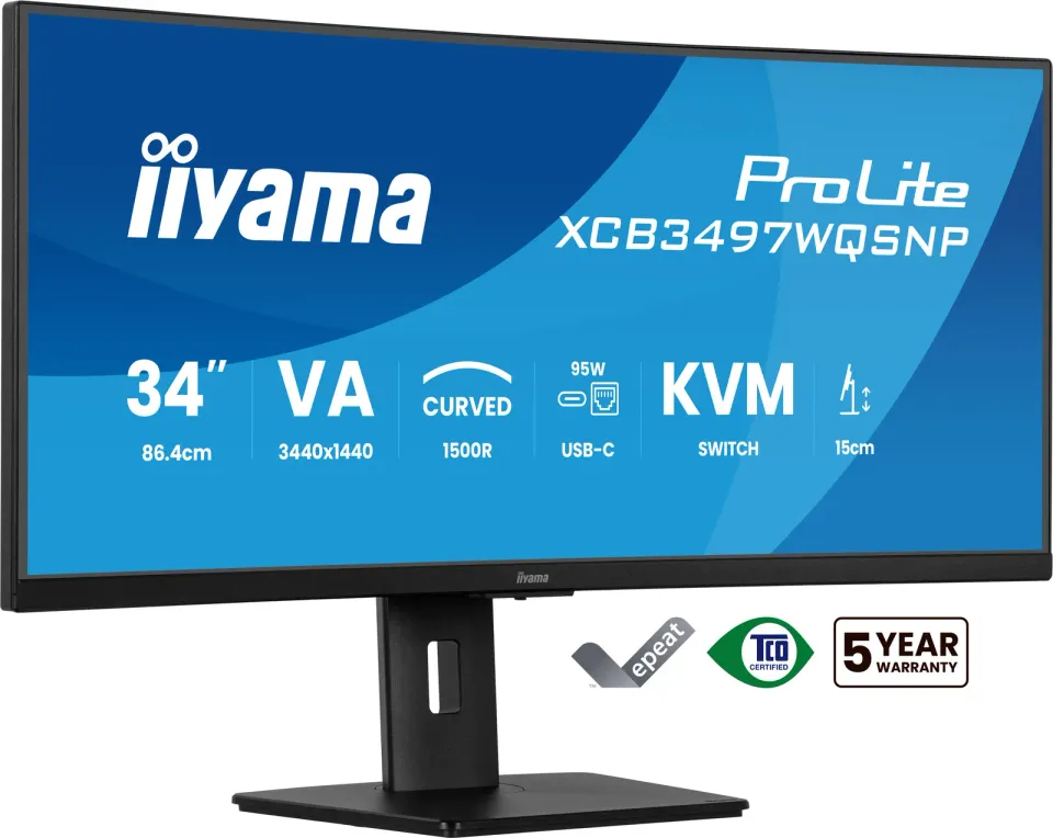 iiyama ProLite/XCB3497WQSNP-B1/34"/VA/wQHD/120Hz/0,4ms/Black/3R