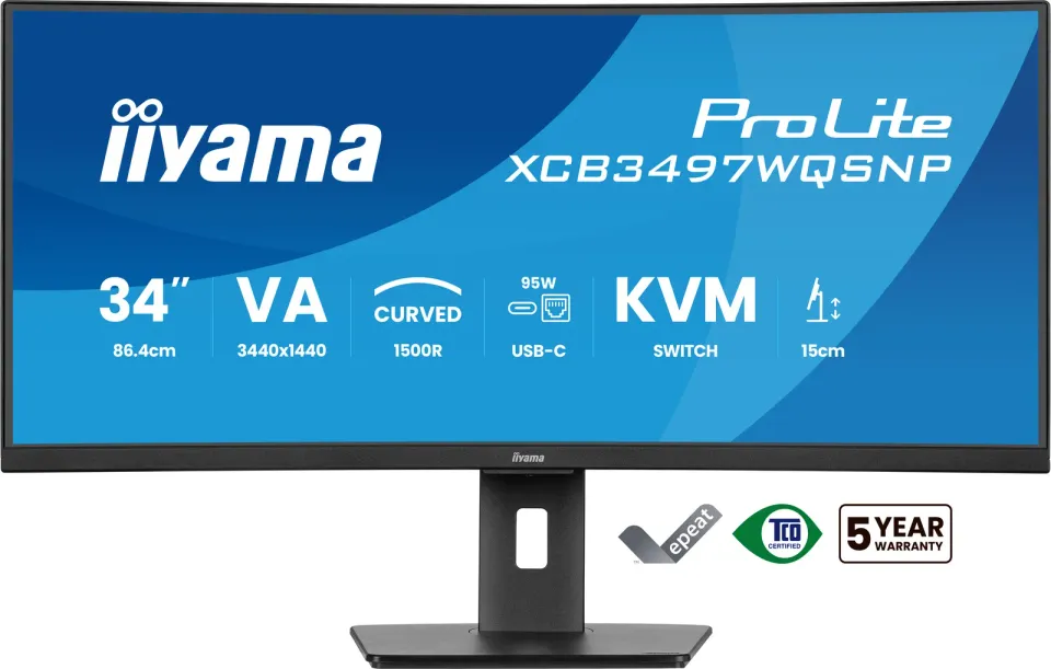 iiyama ProLite/XCB3497WQSNP-B1/34"/VA/wQHD/120Hz/0,4ms/Black/3R