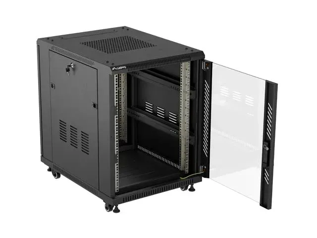 LANBERG Volně stojící skříň 19" 15U/600x800 černá (RAL9004) (v rozloženém stav