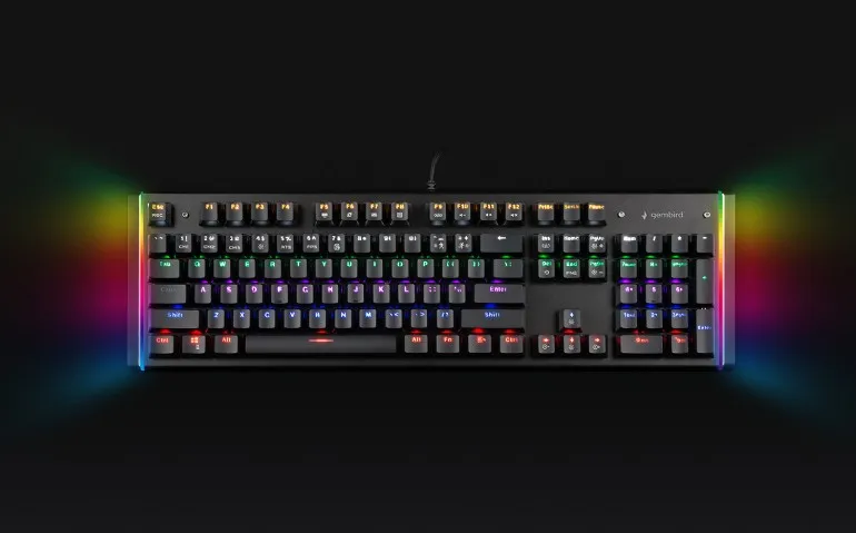 Gembird Herní klávesnice KB-UMW-01, optické spínače, RGB, US layout