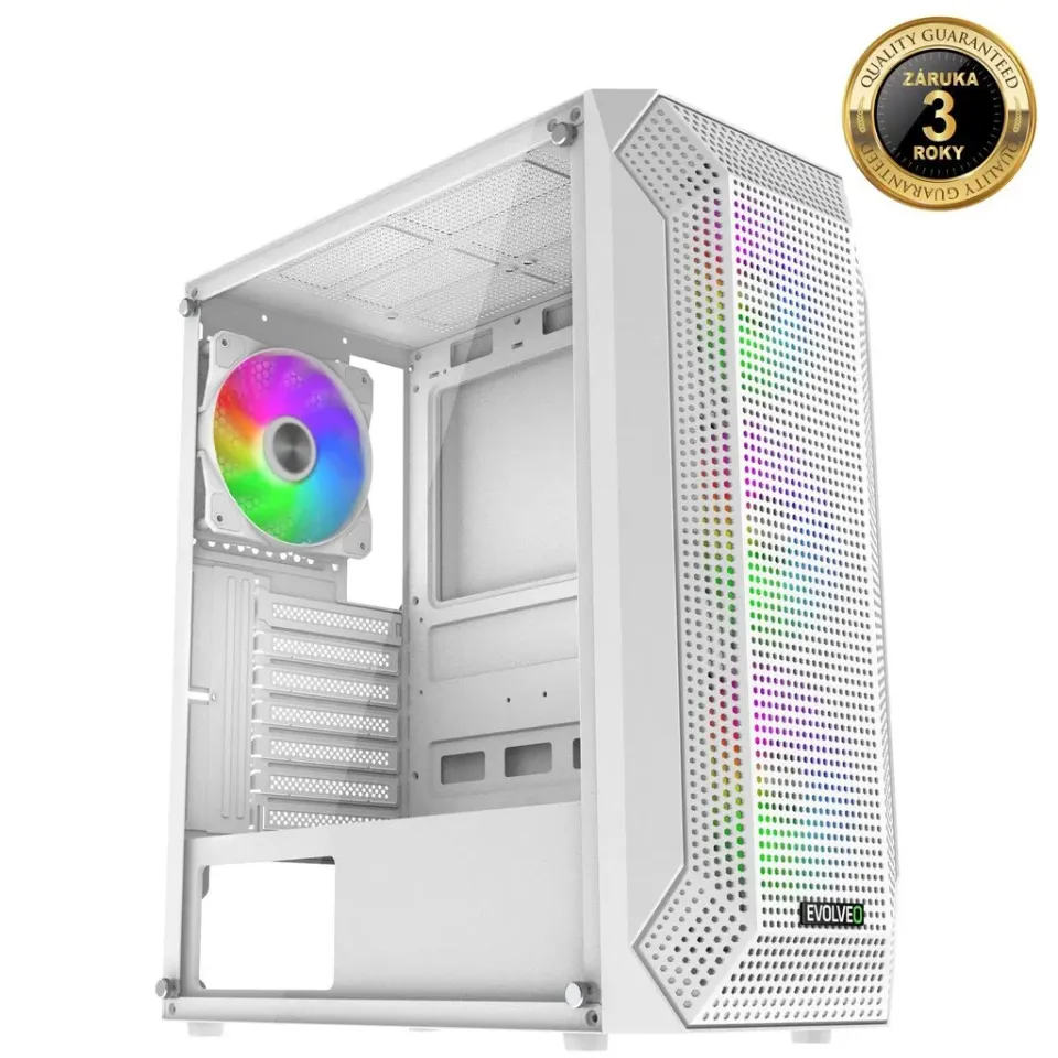 EVOLVEO Xenon, skříň ATX, 4x ARGB ventilátor 120mm, přední panel airflow mesh, b