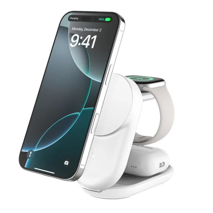 Belkin UltraCharge Qi2 25W 3v1 Magnetická nabíječka pro iPhone/Apple Watch/AirPo (WIZ037kqWH)