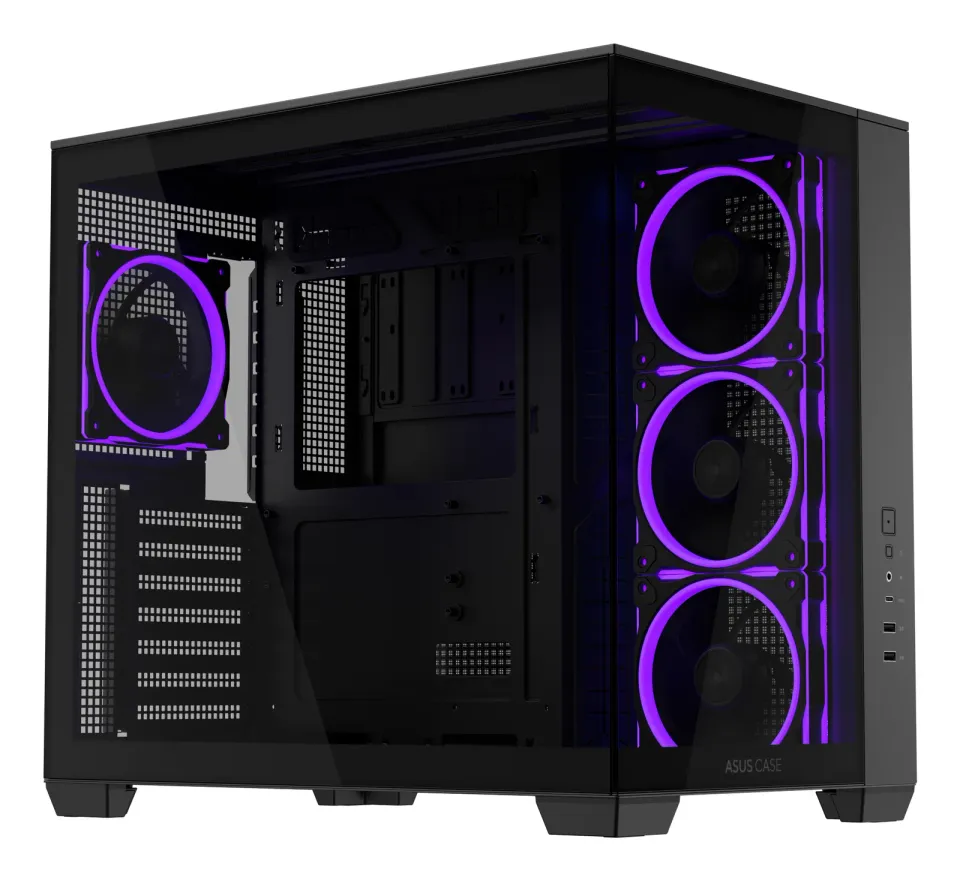 ASUS Case A32 PLUS TG ARGB, ATX, Průhledná bočnice, 4x 120mm ARGB Fan, Černá