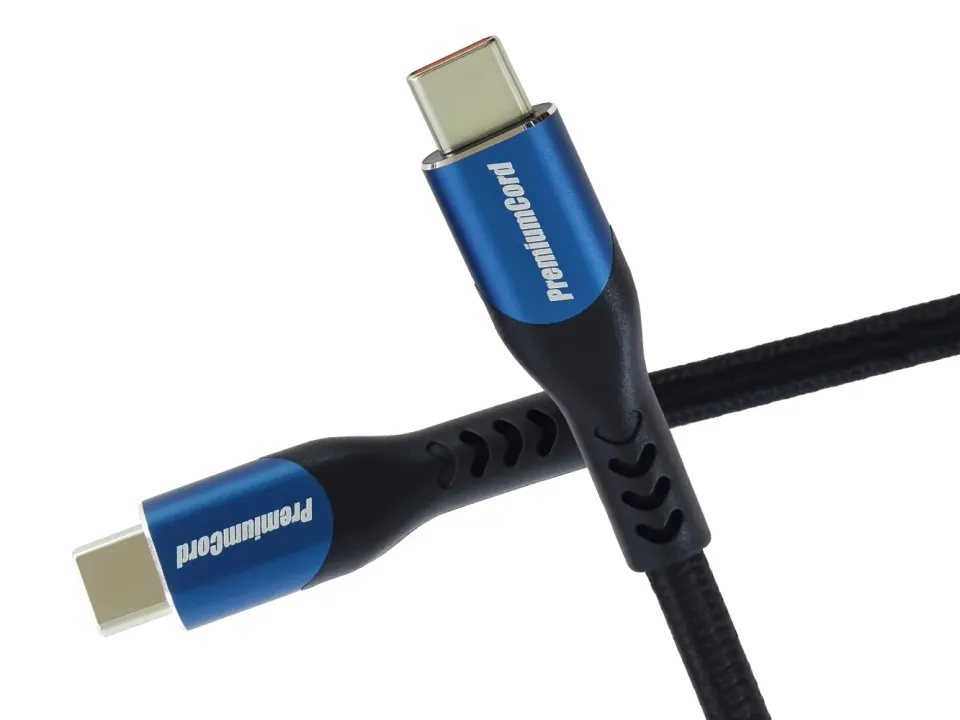 PremiumCord USB-C kabel ( USB 3.2 GEN 2x2, 5A, 100W, 20Gbit/s ) 1,5m, bavlněný o
