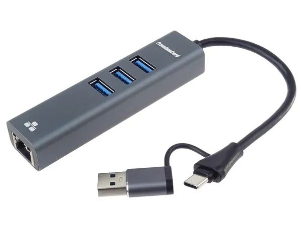 PremiumCord Adapter USB-C a USB-A na Gigabit 10/100/1000Mbps + 3x USB3.2 konekto