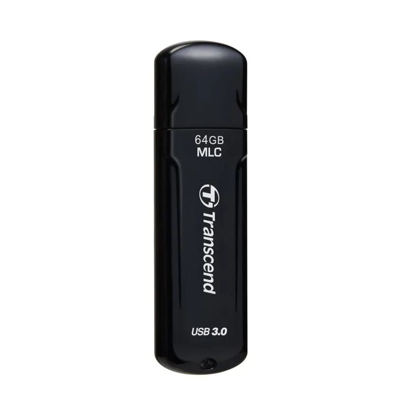 Transcend 64GB JetFlash 750, USB 3.0 flash disk, MLC, LED indikace, černý