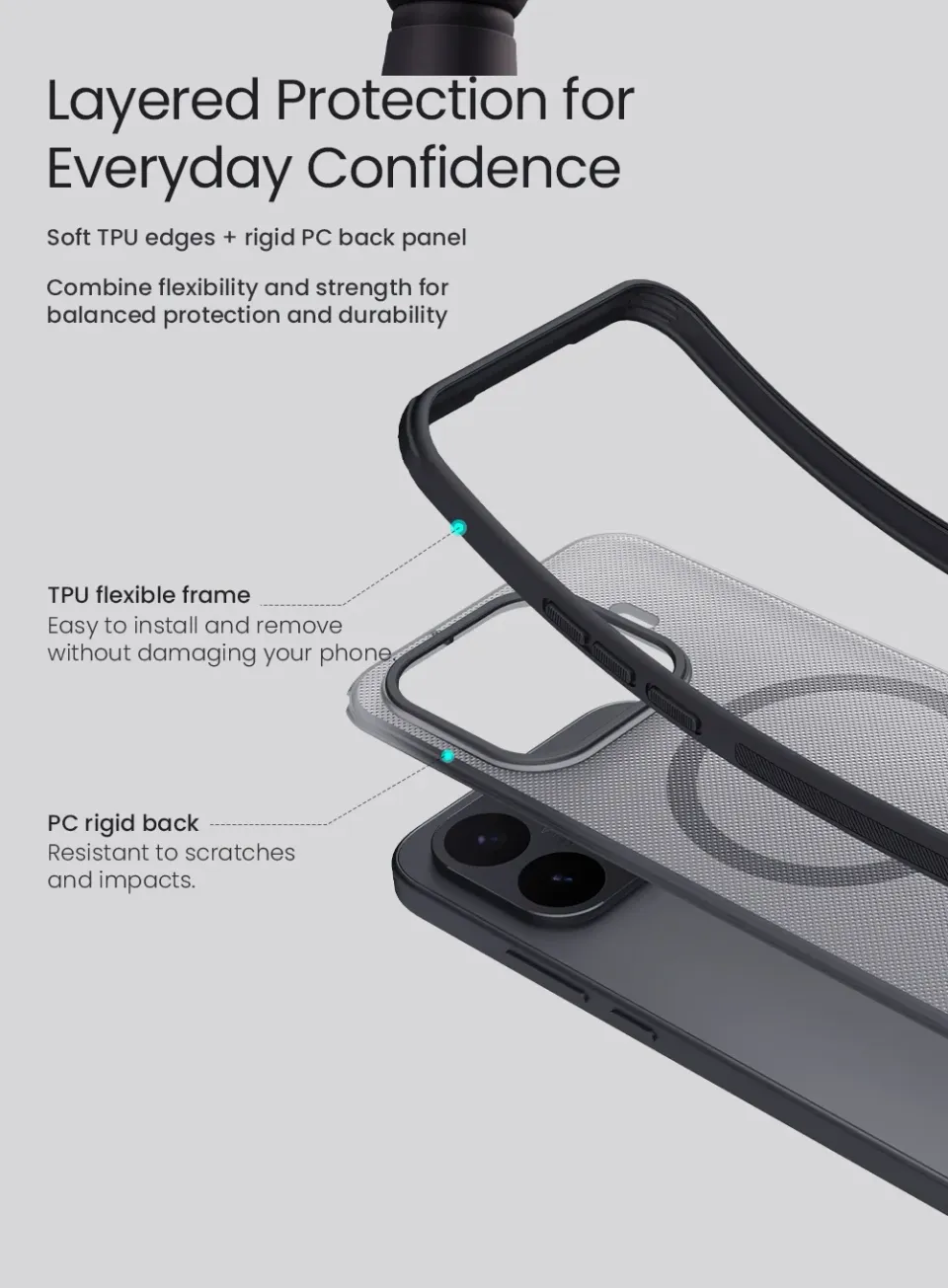 Nillkin Super Frosted PRO Magnetic Zadní Kryt pro Xiaomi 17T Transparent Black