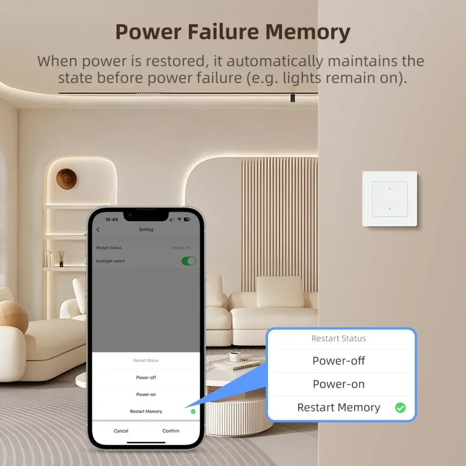 IMMAX NEO SMART vypínač Nexa 1-tlačítkový, Wi-Fi, 230V, TUYA