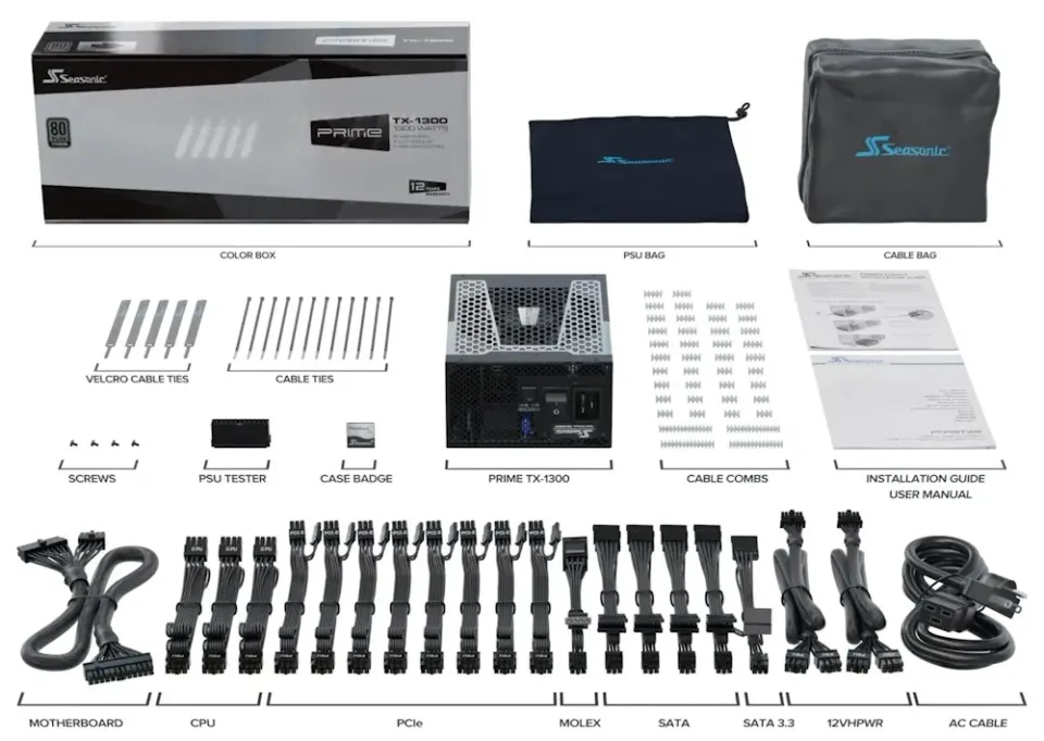 SEASONIC zdroj 1300W Prime TX-1300, ATX 3.0, 80+ Titanium