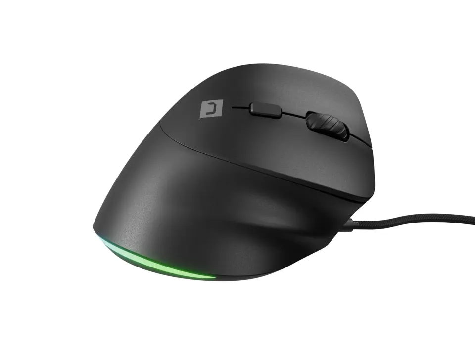 Vertikální myš Natec CRAKE 2 PRO/Vertikální/Optická/Pro praváky/12 400 DPI/Drátové USB-A/Černá