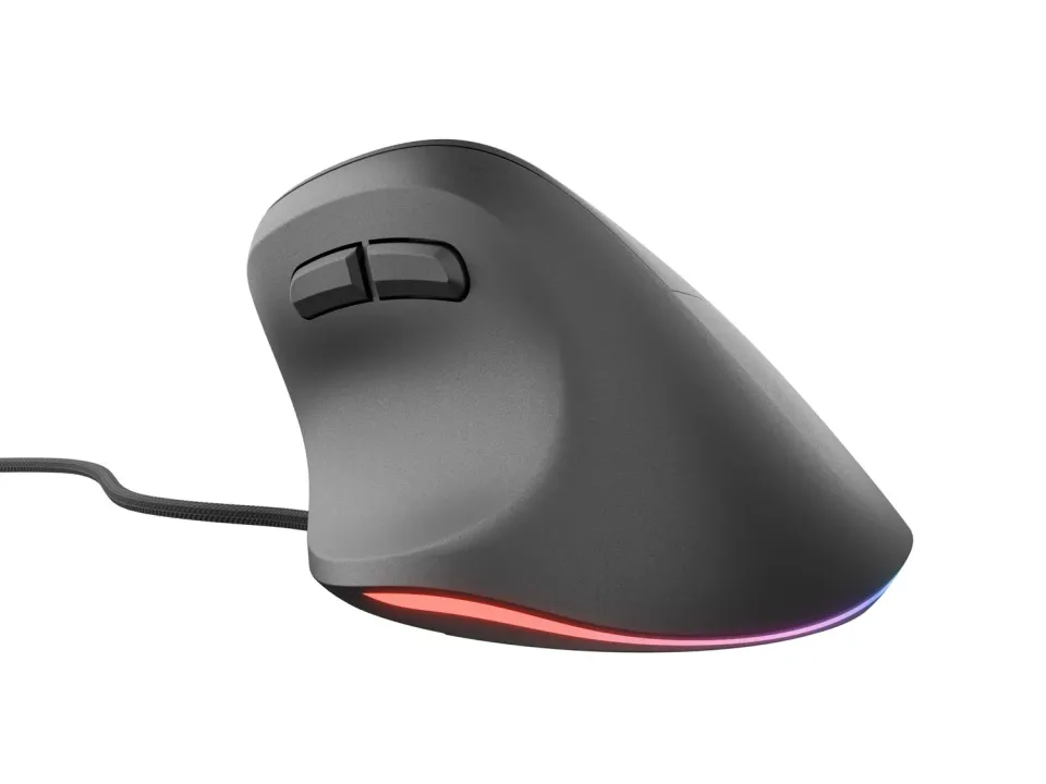 Vertikální myš Natec CRAKE 2 PRO/Vertikální/Optická/Pro praváky/12 400 DPI/Drátové USB-A/Černá