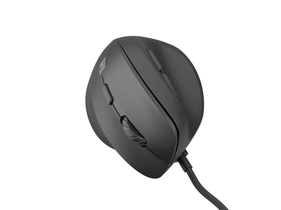 Vertikální myš Natec CRAKE 2 PRO/Vertikální/Optická/Pro praváky/12 400 DPI/Drátové USB-A/Černá