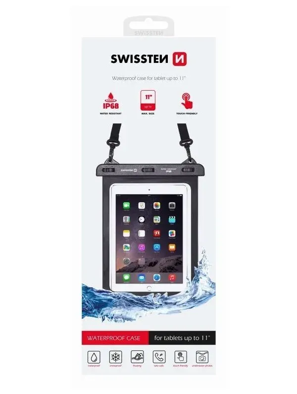 Swissten vodotěsné pouzdro pro tablet 11" černé