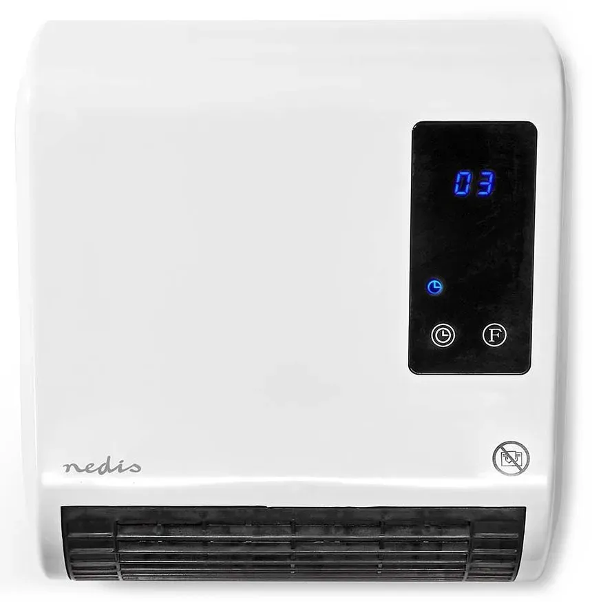 NEDIS koupelnový ohřívač/ spotřeba 2000 W/ nastavitelný termostat/ 2 tepelné režimy/ IP22/ dálkové ovládání/ bílý