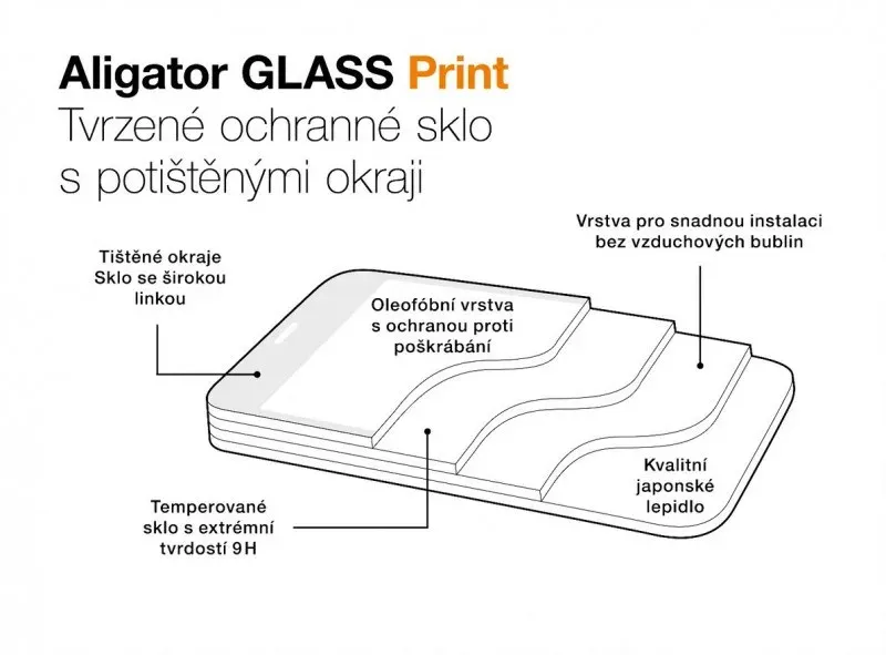 Aligator sklo GLASS PRINT Samsung S25 Ultra černá