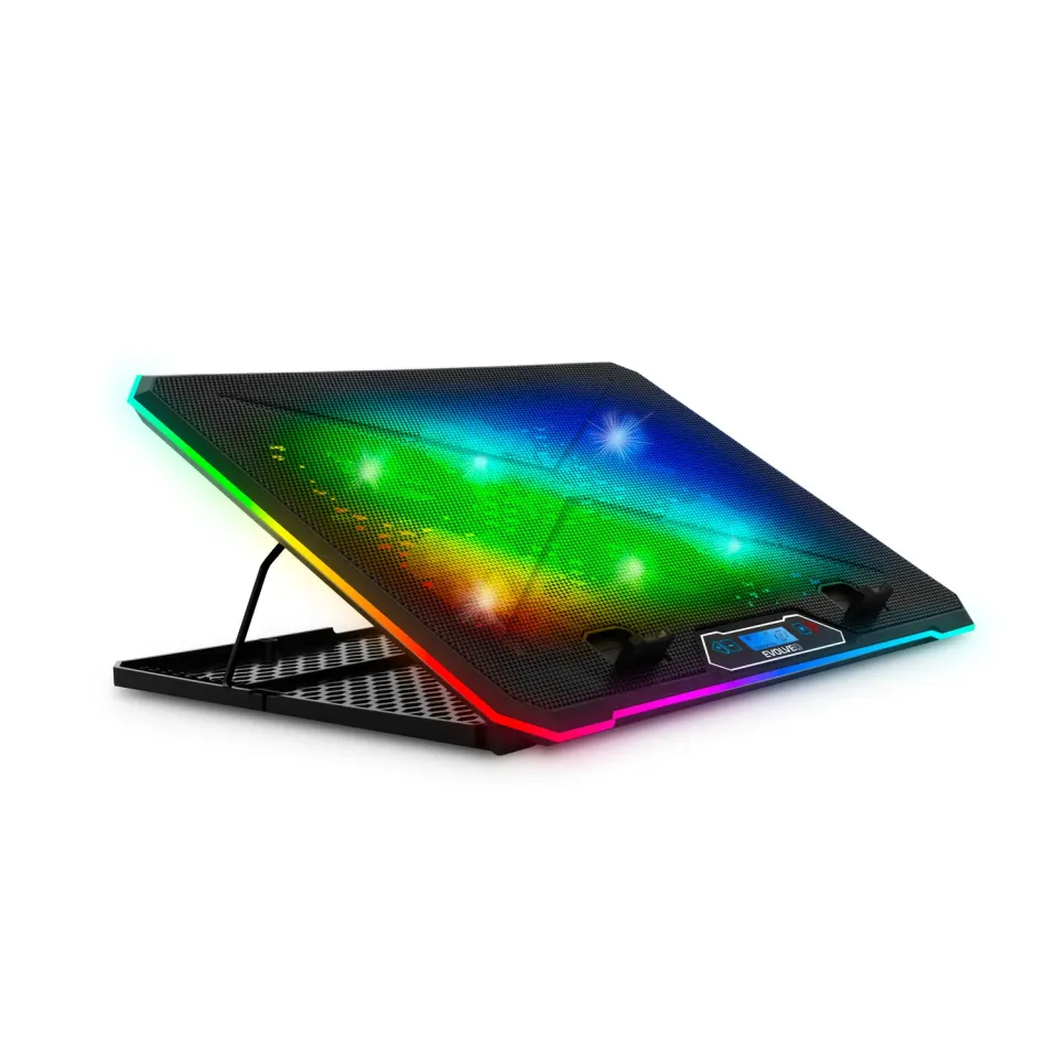 EVOLVEO Ania 9RGB, chladící podložka pod notebook, 6x ventilátor, RGB podsvícení