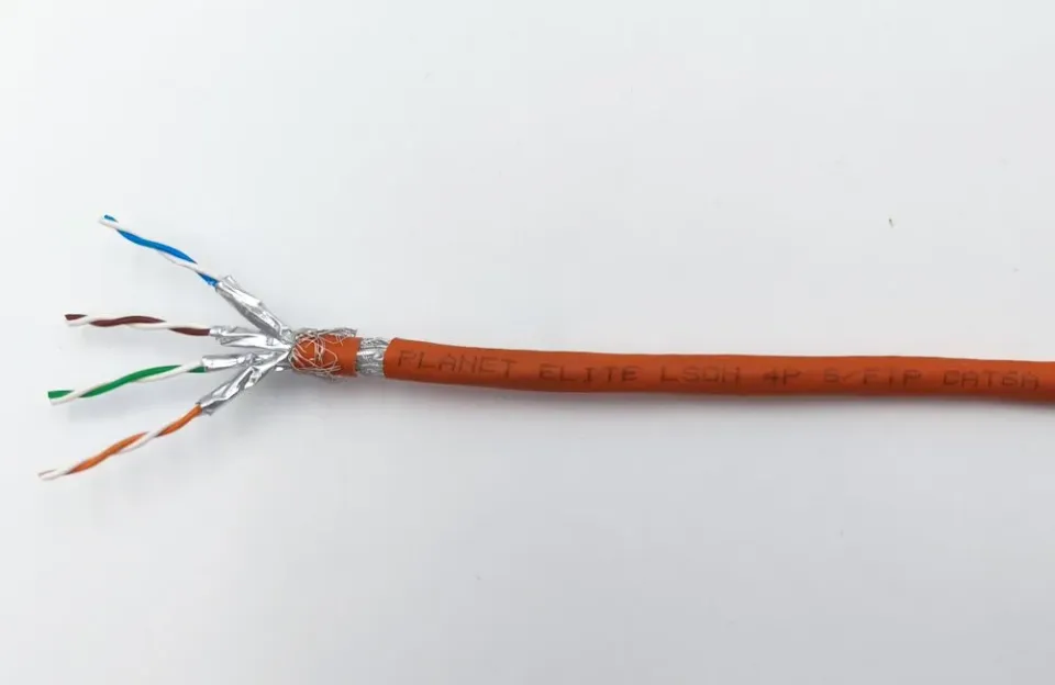 PLANET kabel SFTP, drát, Cat6A, 4p, 500MHz, B2ca,s1,d1,a1 LS0H, stíněné páry, Planet Elite, oranžový, balení 500m