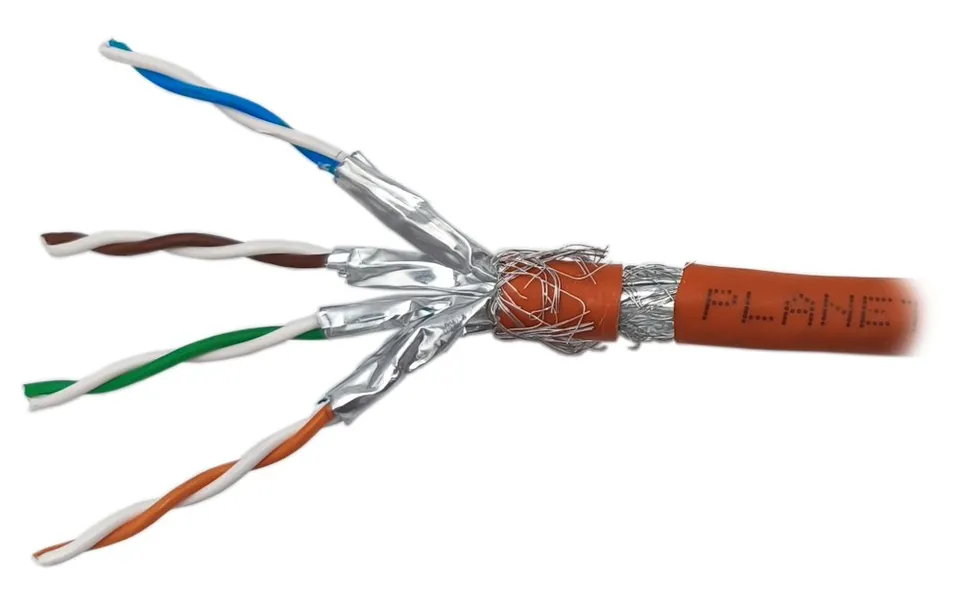 PLANET kabel SFTP, drát, Cat6A, 4p, 500MHz, B2ca,s1,d1,a1 LS0H, stíněné páry, Planet Elite, oranžový, balení 500m
