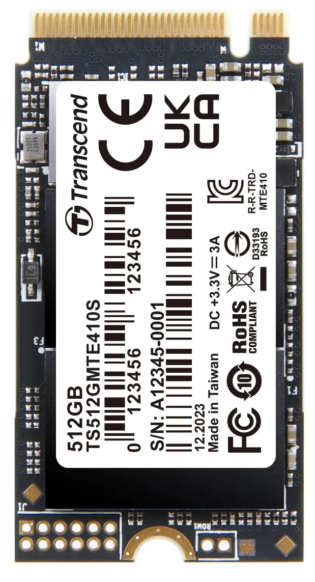 Transcend MTE410S 512GB SSD disk M.2 2242, NVMe PCIe Gen4 x4 3300MB/s R 1600MB/