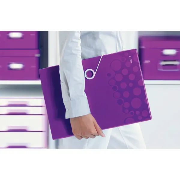 LEITZ Aktovka s přihrádkami WOW, PP, purpurová