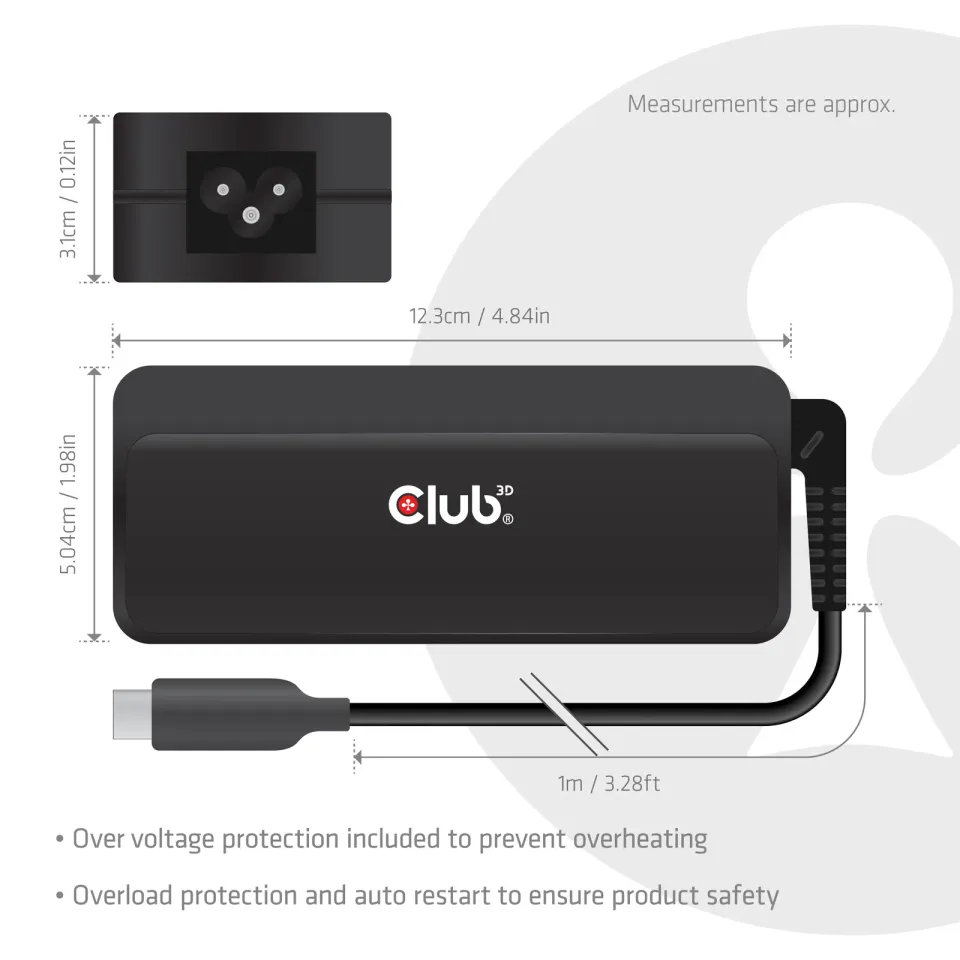 Club3D Nabíječka pro notebook, USB-C, 140W, 1m