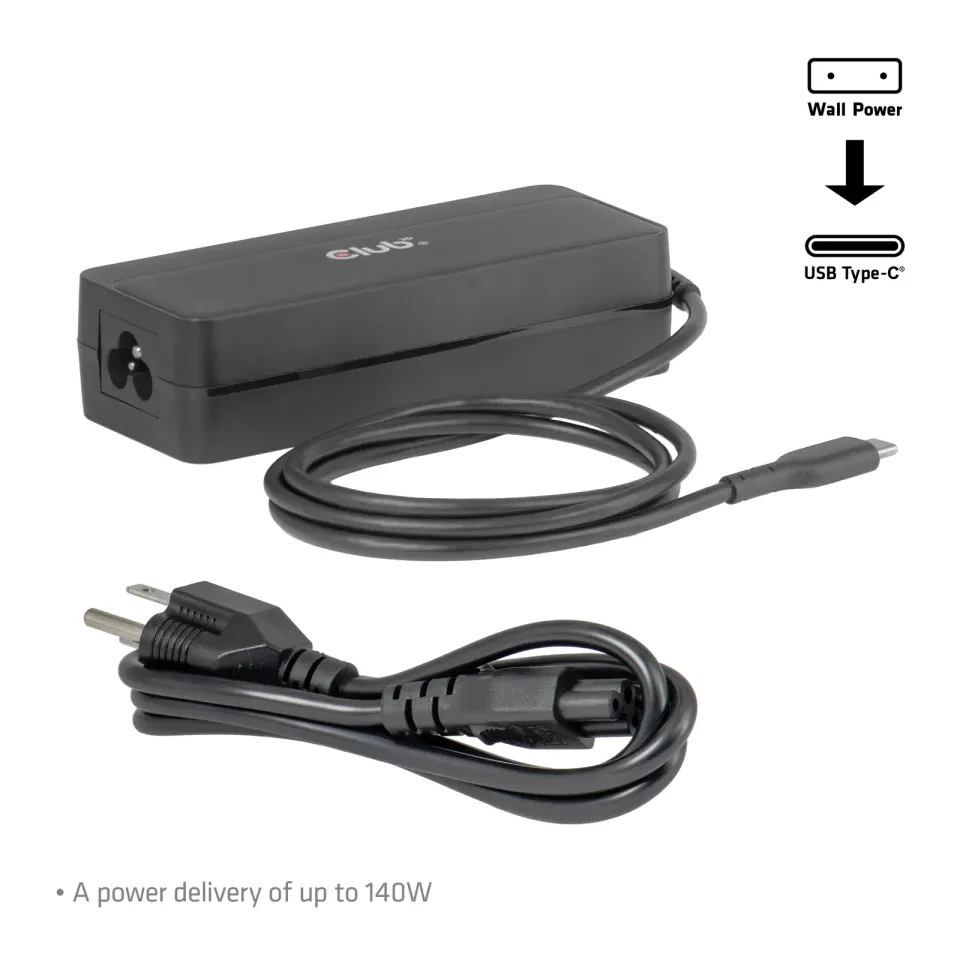 Club3D Nabíječka pro notebook, USB-C, 140W, 1m
