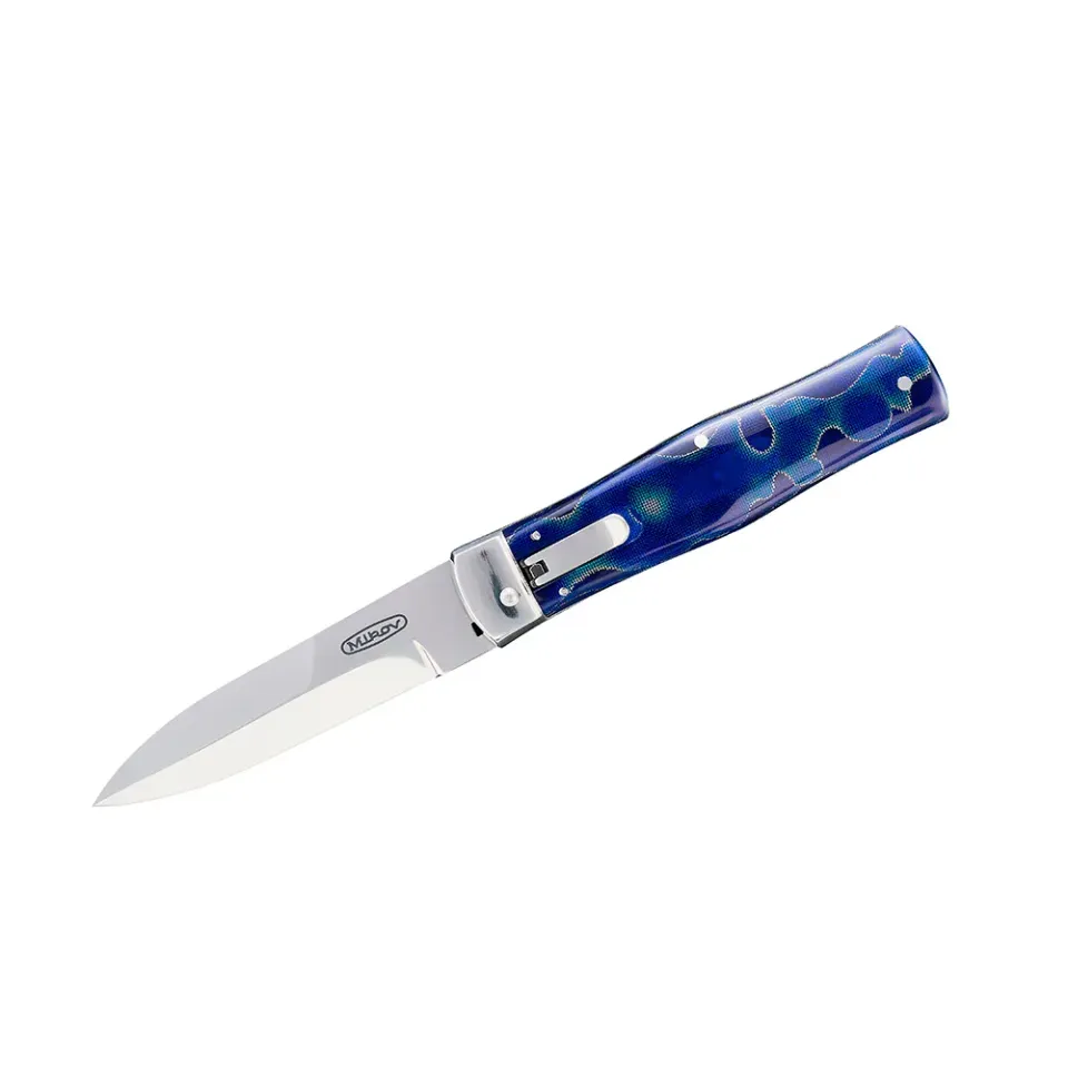 Vyhazovací nůž PREDATOR - ocel N690 241-BRa-1 RAFFIR barevné provedení modrá