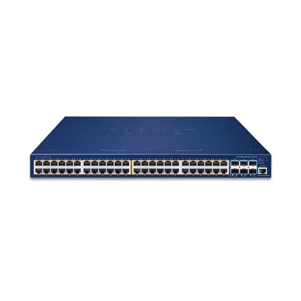 Planet SGS-6310-48P6XR L3 switch, 48x1Gb, 6x10Gb SFP+, 48x PoE 802.3at 740W, HW/IP stack, 2x power-in, VSF/Cluster