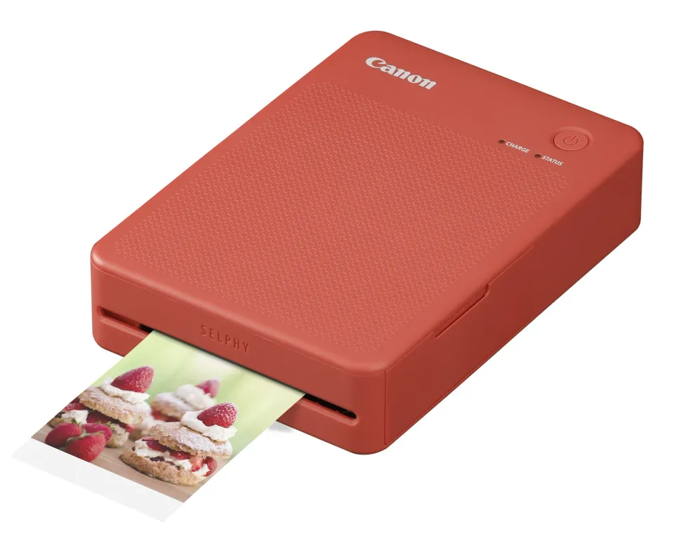 Canon SELPHY QX20 – tragbarer Thermosublimations-Fotodrucker, Sticker-Drucke, WLAN, Akku, terrakottarot