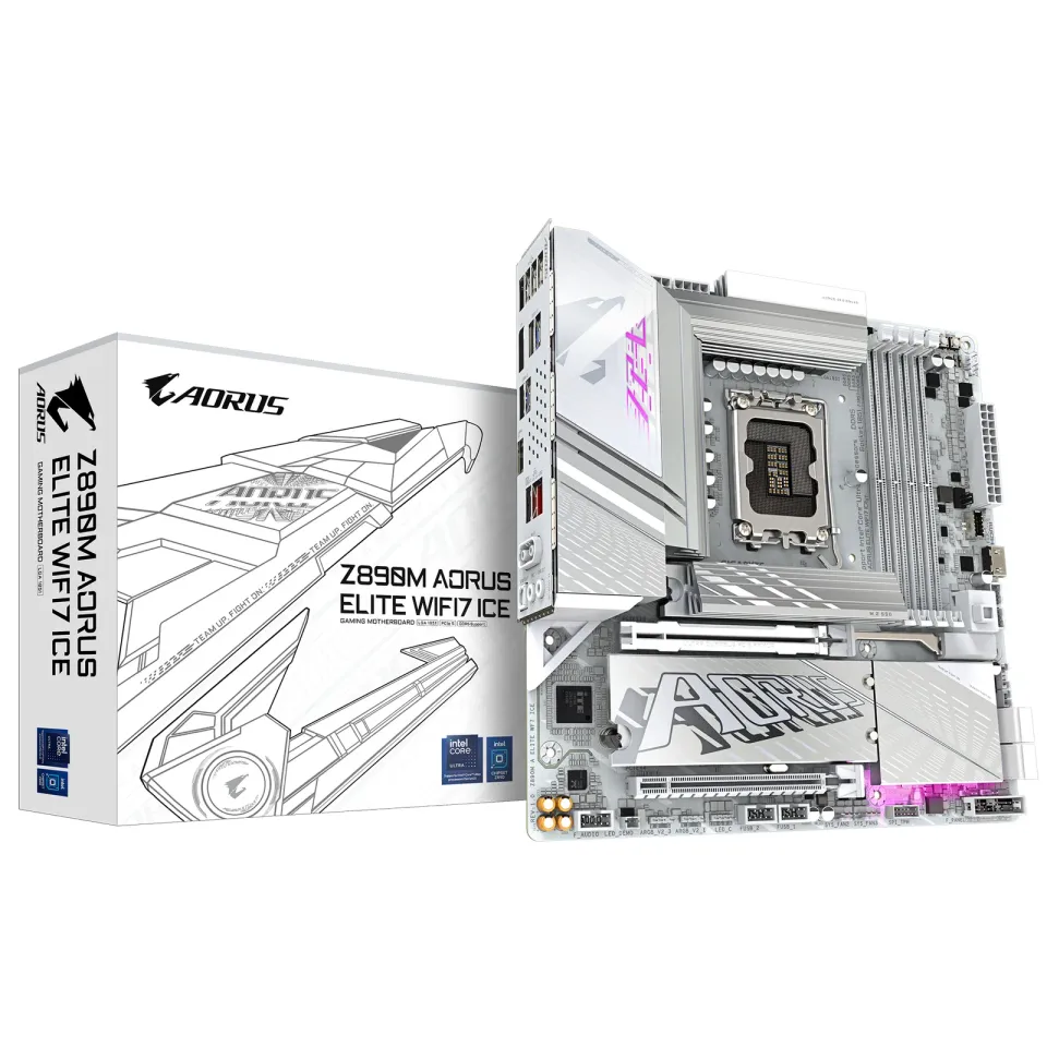 GIGABYTE MB Sc LGA1851 Z890M A ELITE WF7 ICE, Intel Z890, 4xDDR5, 1xDP, 1xHDMI, 1xUSB4, WiFi, mATX